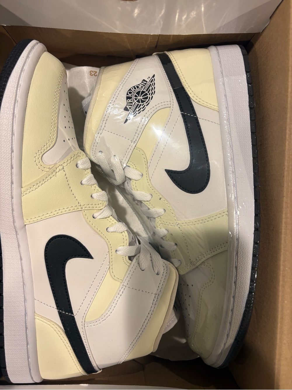 WMNs Nike Air Jordan 1 Mid Size 9.5 Coconut Milk/Black NIB